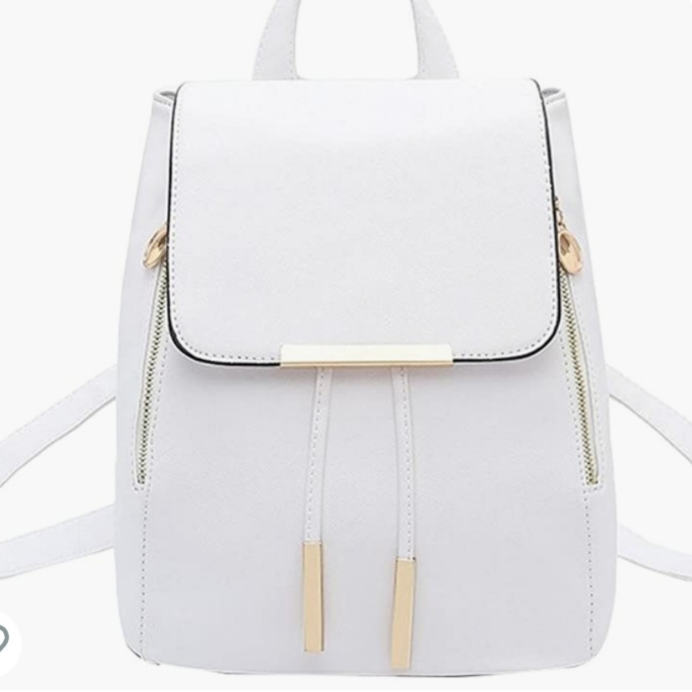 White backpack purse